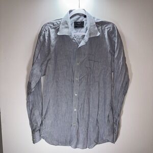 Cadini Italy Irish Linen Men's Shirt 48/18 Reg Fit Blue Corpcore Classicore 2XL